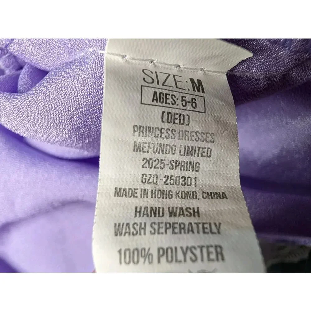 Sequin Butterflies Purple Princess Dress Halloween Costume Cosplay Girls M 5-6